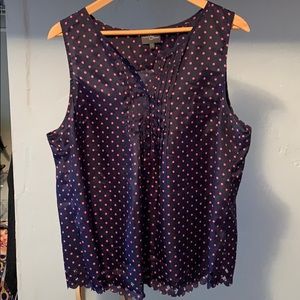 Sleeveless blouse - navy and pink